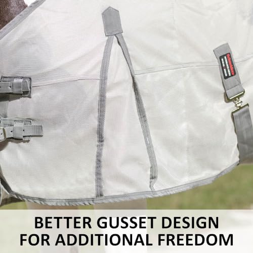 Soft Interlock Mesh II Horse Fly Sheets (Horse Size 74 / Horse Euro Surcingle / Silver)