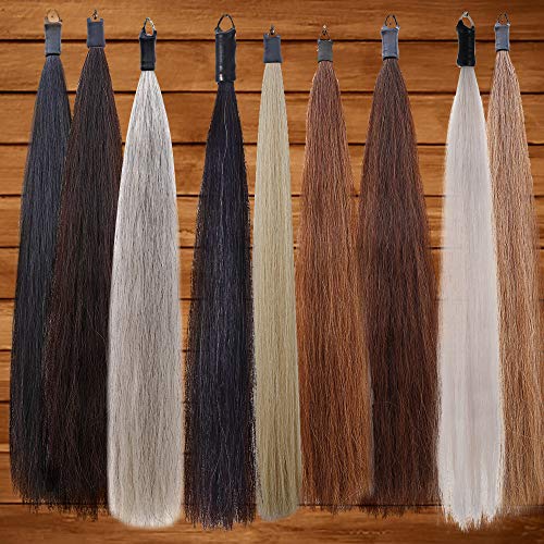 Horse Tail Extensions with Braided Horsehair Loop (3/8 LB (28"-30") / Light Gray)