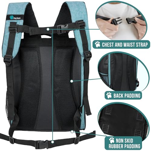 Dog Backpack Carrier Airline Approved Cat Pet Puppy Bag (Sea Blue)