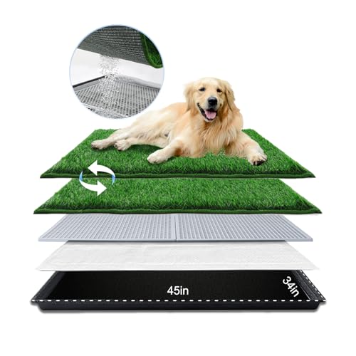 HQ4US Dog Grass Pad with Tray (XL - 45" x 34" for Dog＜ 38'' Length)
