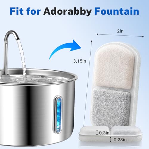 6 Pack Cat Water Fountain Replacement Filters and Sponges (6 Pack Filters)