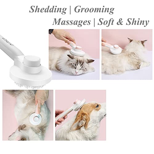 Self Cleaning Slicker Brush for Dogs and Cats (Gray)