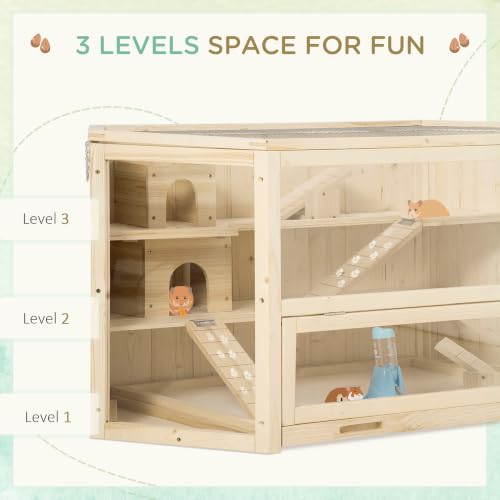 Wooden Large Hamster Cage (Natural Wood)
