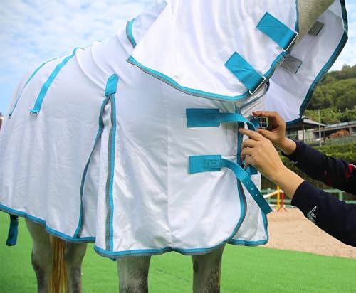 Horse Fly Sheet with Removable Neck Cover & Belly Wrap (White / 78)