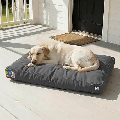 42 Inch Indestructible Dog Bed for Aggressive Chewers (Dark Grey / X-Large)