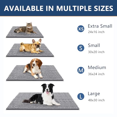 Dog Door Mat for Muddy Paws 24x16 (Layered-Grey / 24"X16")