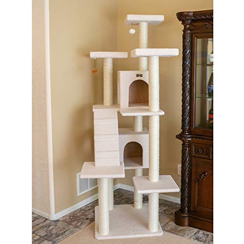 Cat Tree Model B7701 (36"(L)X31"(W)X77"(H) / Ivory)