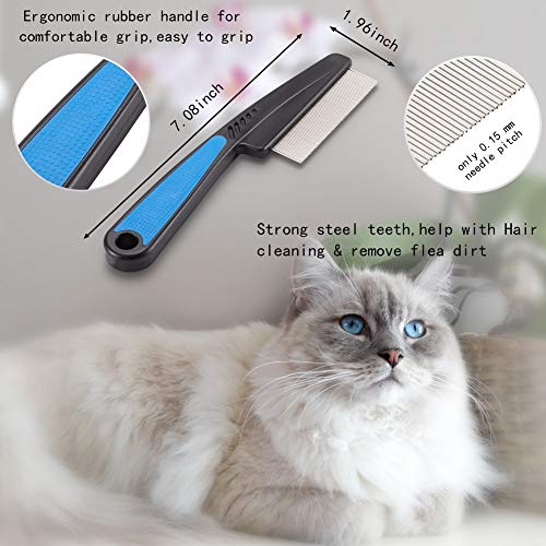 Cat Combs Pet Comb Laiannwell Professional Grooming Comb for Dog (Flea Combs)