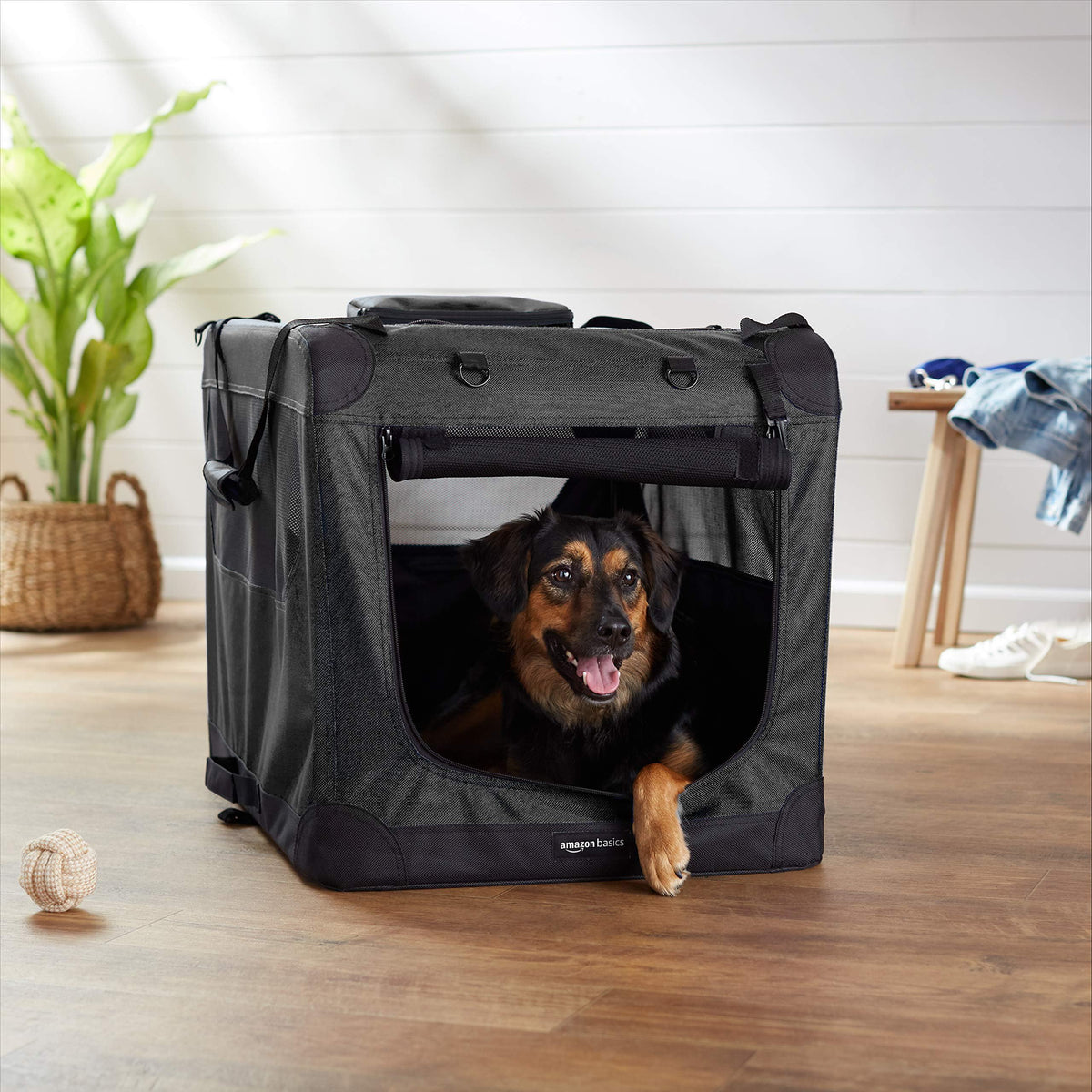 Portable Soft Pet Dog Crate Carrier Kennel with Mesh Windows (BLACK / 30.0"L x 21.0"W x 21.0"H)