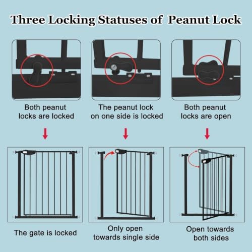 Triple Lock Baby Gate 68.11 (Black / 68.11-75.98"/173-193cm)