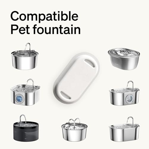 Replacement Filters for Cat Water Fountain Stainless Steel (White / 4 Filters)