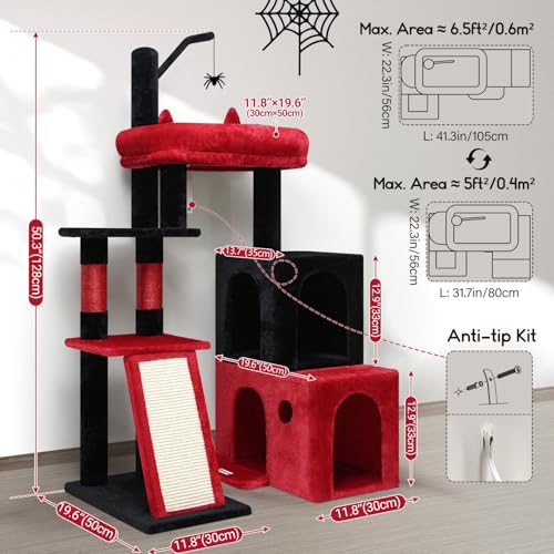 Gothic Maine Coon Cat Tower for Indoor Adult Cats (Gothic / 50 inch)