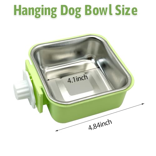 Crate Dog Bowl (3 PCS / Small Square (Blue, Green, Pink))