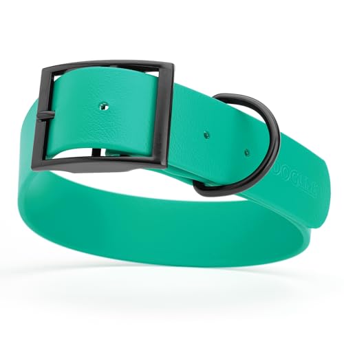 Biothane Waterproof Dog Collar Strong Coated Nylon Webbing with Black Hardware Odor