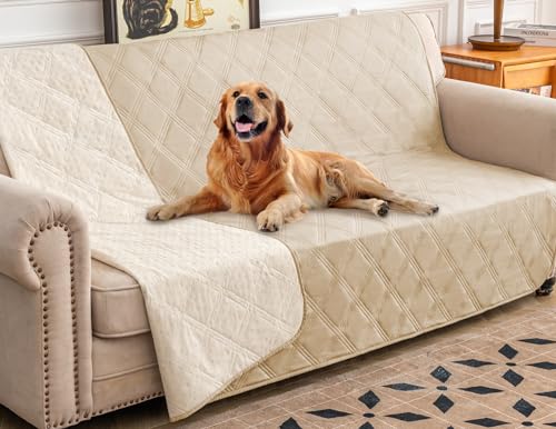 Waterproof Dog Bed Cover Pet Blanket with Anti (52x82 Inch (Pack of 1) / Beige)