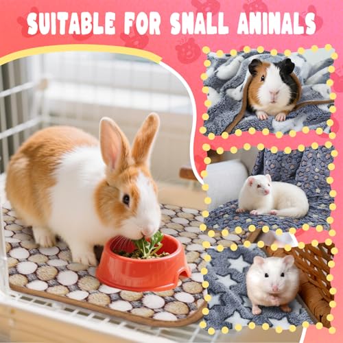 6 Pcs Guinea Pig Blankets Bedding Small Animal Cage Liners Sleep Mat Absorbent Reusable Pet Pee Bedding Pad Cover for Hamster Ferret Chinchilla Rabbit Hedgehog (30 x 42 Inch)