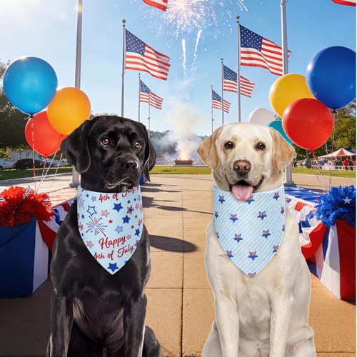4th of July Dog Bandanas Small 3PCS (Independence-26 / Small)