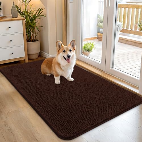 Dog Door Mat for Muddy Paws 45x27 (Brown / 45" X 27")