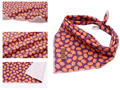 Halloween Dog Bandana for Small Medium Large Dogs (Pumpkin / Large (Pack of 1))