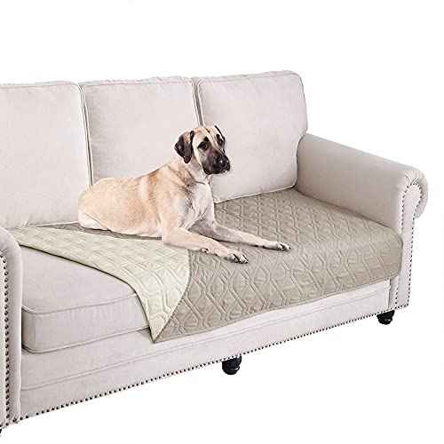 Waterproof Dog Bed Cover Pet Blanket for Furniture Bed Couch Sofa Reversible (30x60 Inch (Pack of 1) / Cream+beige)