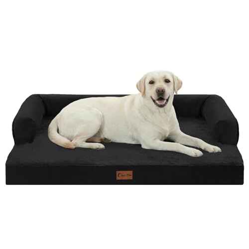 Orthopedic Washable Dog Bed for Extra Large Dogs (Black / 45.0"L x 35.0"W x 8.0"Th)