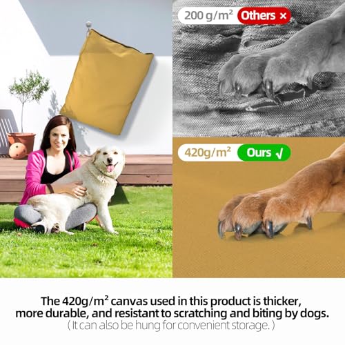 42 Inch Indestructible Dog Bed for Aggressive Chewers (Yellow / X-Large)