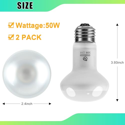 Reptile Heat Lamp 2Pack 50W (Intense Light / 2*50)