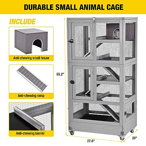Ferret Cage Chinchilla Cage for Rat (27.6"L x 20.0"W x 55.2"H)