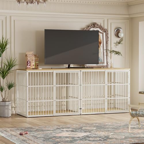 48'' XXL Dog Crate Furniture with 3 Doors for Large Dogs (Natural Beech / 47.2"L x 29.1"W x 37.6"H)