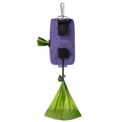 Dog Poop Bag Holder for Leashes and Treat Holder with 2 Waterproof Pouches (Blue)