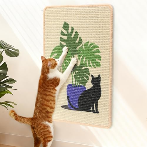 Sisal Cat Scratching Mat (Monstera-23.6 x 15.7 Inch)