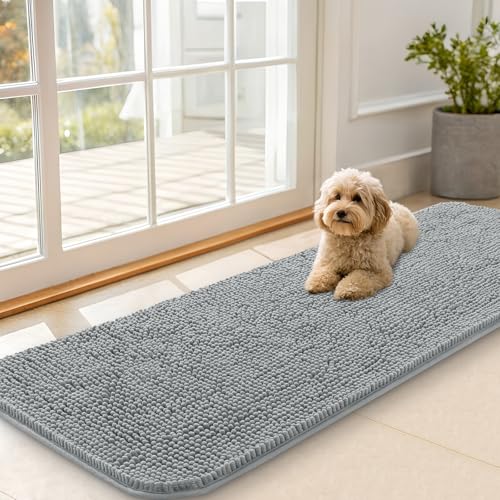 Dog Door Mat for Muddy Paws 59x20 (Grey / 59" X 20")
