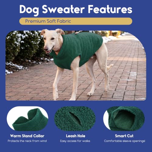Sherpa Dog Sweater Small Dog Vest Puppy Shirt for Small Medium Dogs (XX-Large / Darkgreen)