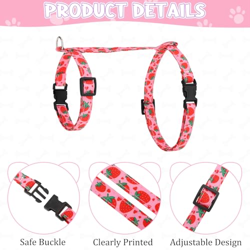 2 Pack Cat Harness and Leash Escape Proof Adjustable Cat Harness with Leash (Pink,Green)