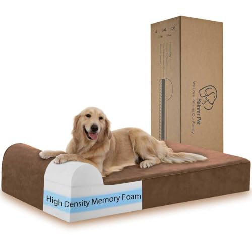 Orthopedic Dog Beds for Large Dogs (52.0"L x 36.0"W x 7.0"TH / Premium Version-Chocolate)