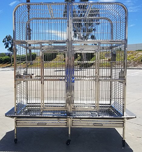 304 Stainless Steel Bird Parrot Macaw Breeder Double Cage