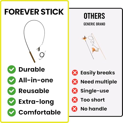 Forever Stick 2 Pack Unbreakable Cat Wand Toys (Forever Stick 2-Pack)