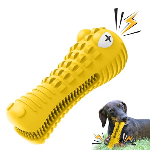 Dog Toys for Aggressive Chewers Large Medium Breed Indestructible Chew Toys (Yellow)