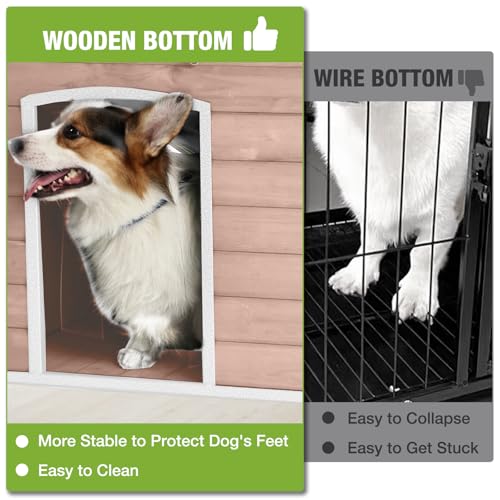 Large Dog House Outdoor Indoor with Chew Proof Iron Frame