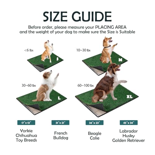 Dog Grass Pee Pads for Dogs with Tray (Medium - 31 x 21 inch)