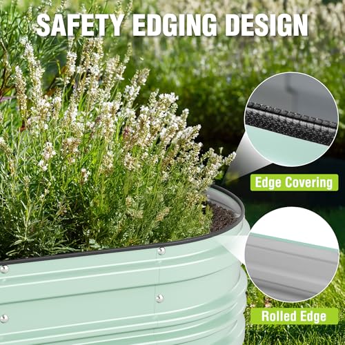 4x2x1ft Galvanized Raised Garden Bed Set (Light Green / 4x2x1ft)