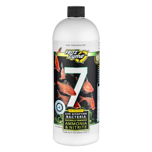 FritzZyme 7 Live Nitrifying Bacteria Naturally Removes Amonia & Nitrite for Freshwater Fish (32 oz)