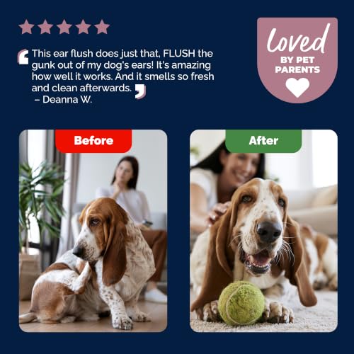 Oticbliss Cat & Dog Ear Cleaner & Drying Flush for Wax & Odor (8oz Ear Flush)