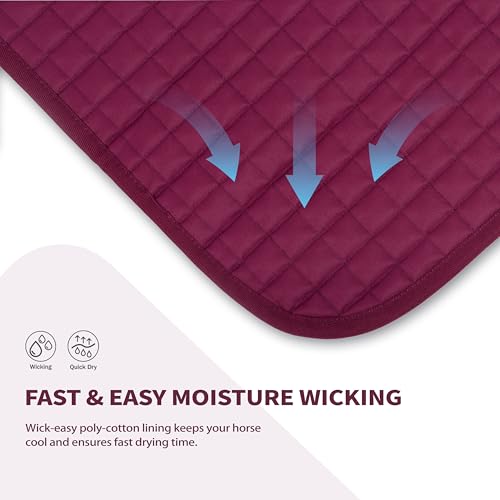All Purpose Square Quilted Western Saddle Pad (Burgundy)