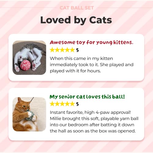 Red Cat Ball Red & Green Set (Red & Green W/O Bell Set / 2.7inch)