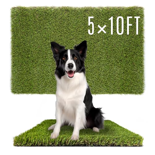 Dog Grass Pads 5 x 10 FT in Artificial Grass Pee Pads for Dogs Potty Fake Grass Rug Turf Mat for Dogs Training Indoor Outdoor Garden Lawn Artificial Grass Rug (5x10 FT)