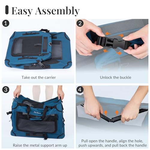 Extra Large Cat Carrier for 2 Cats (Prussian Blue / 24.0"L x 16.5"W x 16.5"H)