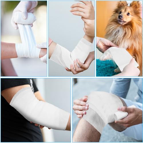 36 Pcs Self Adherent Bandage 4" X 5 Yard Wrap Breathable (White / 4" X 5 Yard)