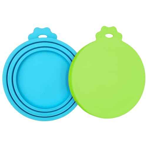 2 Pack Pet Food Can Covers (Green/Blue)