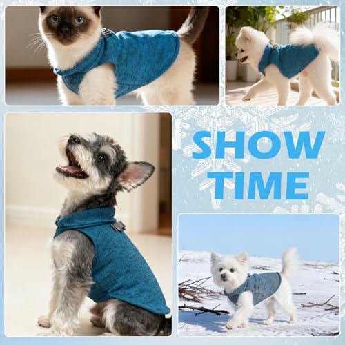 Fleece Dog Sweater (Mixed Blue / Large)